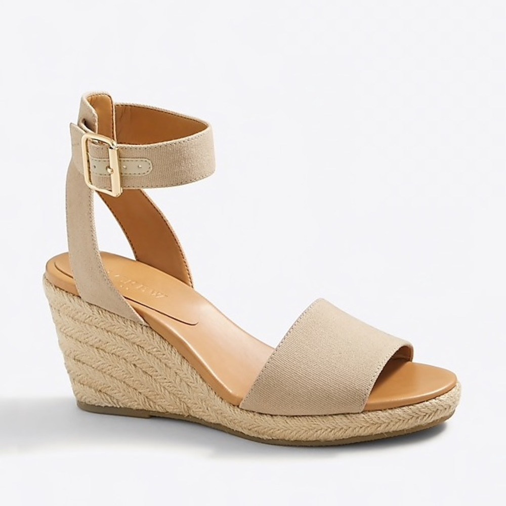 j. crew strappy canvas espadrille wedges NIB